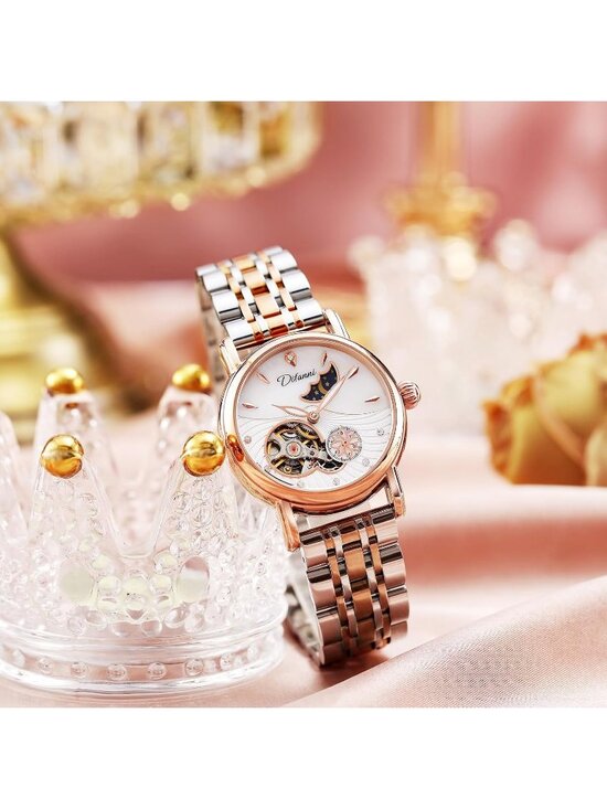 Women\'s White Luxury Elegant Automatic Mechanical Stainless Steel Wrist Watch main image 6